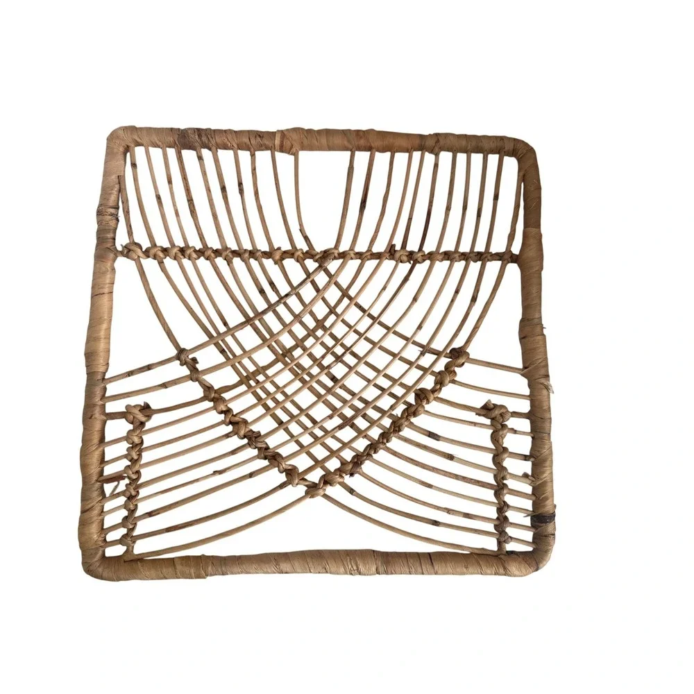 Vtg Wicker Wall Art Set of 3 Boho Rattan Geometric Hanging Decor Mid Century 14